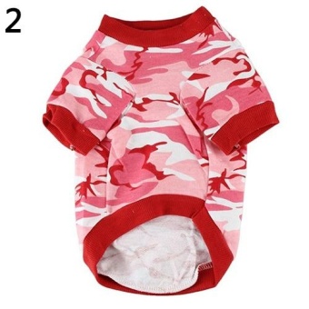 Gambar Bluelans(R) Pet Spring Autumn Cute Cool Camouflage Cotton Vest Cat Dog Puppy Apparel Clothes XS (Pink)   intl