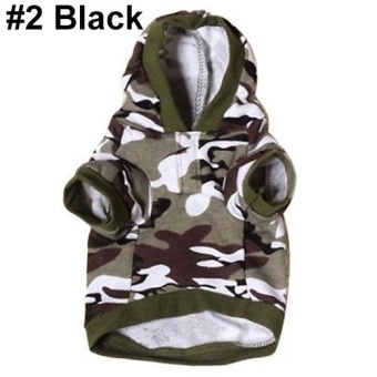 Gambar Bluelans(R) Unisex Puppy Dog Cat Cotton Hoodie T Shirt Vest Spring Autumn Clothes Apparel #2 Black   intl