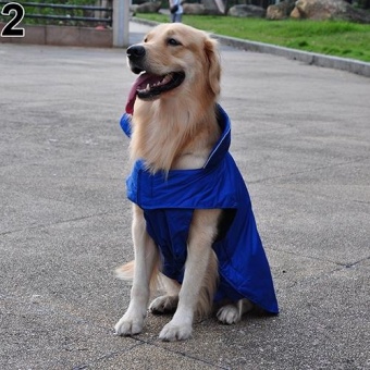 Gambar Bluelans(R) Waterproof Big Pet Dog Fashion Waistcoat Jacket Fleece Lined Raincoat Clothes L (Blue)   intl