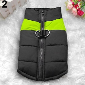 Gambar Bluelans(R) Winter Warm Dog Padded Zipper D Ring Coat Pet Skiing Clothing for Large Dog 2XL (Green)   intl