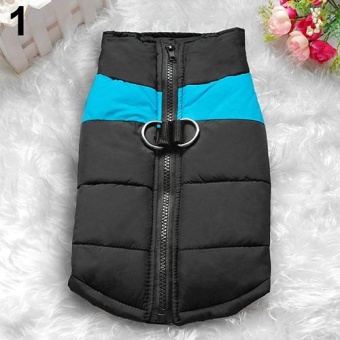 Gambar Bluelans(R) Winter Warm Dog Padded Zipper D Ring Coat Pet Skiing Clothing for Large Dog 4XL (Blue)   intl