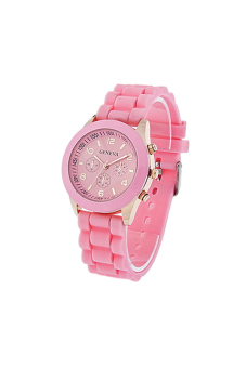 Bluelans Women's Pink Silicone Strap Quartz Analog Sports Wrist Watch  