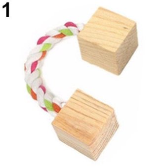 Gambar Bluelans(R) Wood Mini Exercise Chew Teeth Care Molar Toy for Rabbit Chinchilla Hamster Pet 1   intl