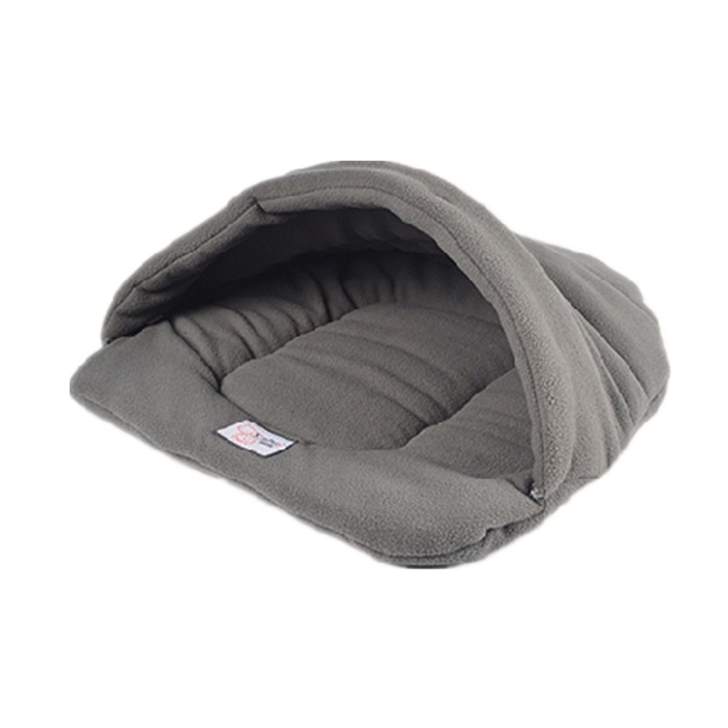 ... BolehDeals Anjing Peliharaan Rumah Sarang Tempat Tidur KucingKandang Dan Sleeping Bag Tikar Bantal Selimut Kelabu S ...