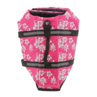 Gambar BolehDeals Pet Dog Life Jackets Life Saver Medium Size Pet DogSaver Oxford Cloth L Pink Flower   intl