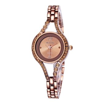 boyun WEIQIN Womens Brand Watches Fashion 24 Hour Water Resistant Coffee Silver Crystal Rhinestone Bangle Bracelet Watch Ladies (coffee coffee)  
