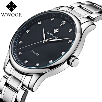Brand Men Watches Waterproof Business Casual Quartz Watch Diamonds Hour Stainless Steel Sports Wrist Watch Male - intl  