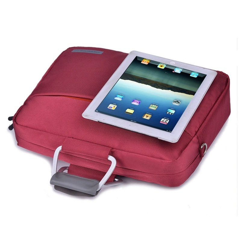 BRINCH 13 14.1 15.6 Inch Nylon Bahan Aluminium Alloy Laptop Tas Wanita Tas untuk Pria dan Wanita Satu Bahu Tas Laptop, 13 Inch + (Merah) (Intl)