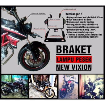 Gambar Cadel Bracket Lampu Pesek New Vixion Lighting 7 inch