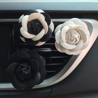 Gambar Car Use Perfume Seat Car Ornaments with Crystal Creative CharmBeautiful Camellia Flower Car Accessories Black   intl