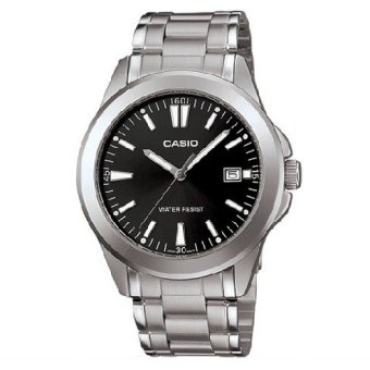 Gambar Casio Analog Jam Tangan Pria   Silver   Strap Rantai  MTP 1215A 1A2