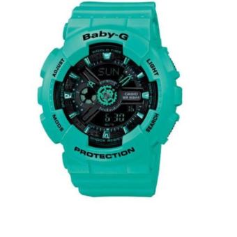 Gambar Casio Baby G Women s GREEN Resin Strap Watch BA 111 3A(Light green)