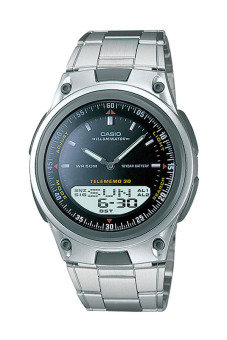 Gambar Casio Digital Analog AW 80D 1AV   Jam Tangan Pria   Abu abu Hitam   Stainless Steel