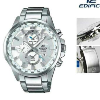 Gambar Casio Edifice EFR 303D  1AV Chain Stainless Steel Silver Combi White Dial