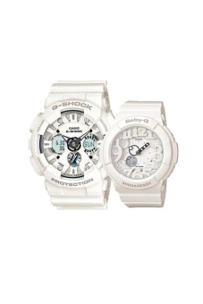 Gambar Casio G shock dan Baby G pria dan wanita ga 120a   7A dan BGA 131 7B pasangan damar tali jam putih