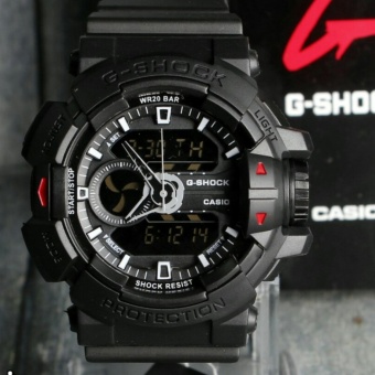Casio G-Shock Jam Tangan Pria Dualtime Analog Digital GA400 - Full Black  