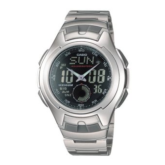 Gambar Casio Jam Tangan Pria Combination AQ 160WD 1BVDF   Silver Hitam