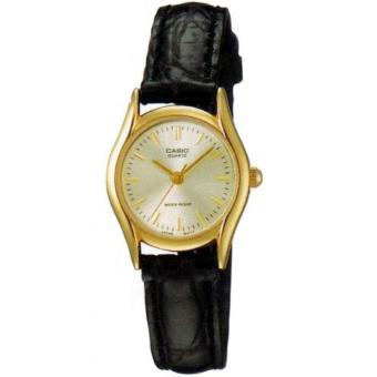 Gambar Casio Jam Tangan Wanita Original Casual   Tali Kulit   Analog LTP 1094Q 7A Silver Black