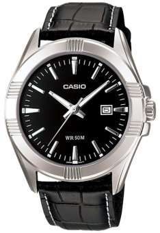 Gambar Casio MTP 1308L 1A  Jam Tangan Pria Hitam  Kulit