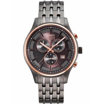 Gambar Cerruti 1881 CRA104SUB02GY   Varese   Chronograph   Jam Tangan Pria   Bahan Tali Stainless Steel   Hitam