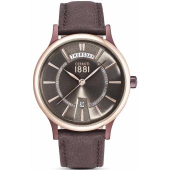 Gambar Cerruti 1881 CRA115SUR12MU   Jam Tangan Pria   Bahan Tali Leather   Coklat