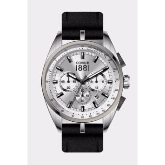 Gambar Cerruti CRA150STU04BK   Chronograph   Jam Tangan Pria   Bahan Tali Leather   Hitam