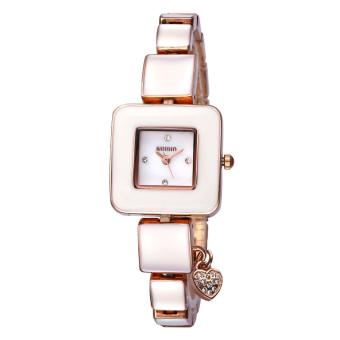 chechang WEIQIN Rhinestone Square Dial Gold Watch New Fashion Designer Women Luxury Brand Watches Quartz Movt Ladies Dress Wrist watch (gold white)  