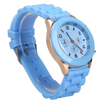 Chic Jelly Candy Color Lady Wrist Watch Quartz Silicon Watchband Round  