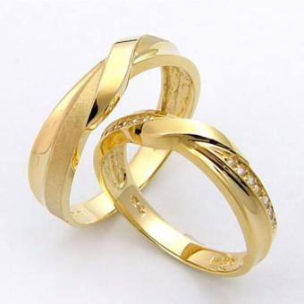 Gambar Cincin Couple Perak Lapis Emas V 18 Elegant