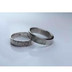 Cincin nikah emas putih 18k AuAg