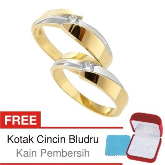 Gambar Cincin Tunangan Couple Perak Lapis Emas C.08   Silver Exclusive