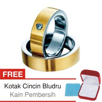 Gambar Cincin Tunangan Couple Perak Lapis Emas   Rhodium D.16   Silver Exclusive