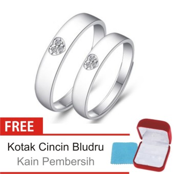 Gambar Cincin Tunangan Couple Perak Lapis Rhodium A.16   Silver Exclusive