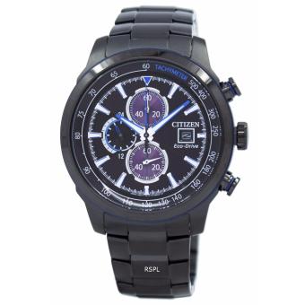 Gambar CITIZEN CA0576 59E   Eco Drive   Chronograph   Tachymeter   Jam Tangan Pria   Bahan Tali Stainless Steel   Hitam