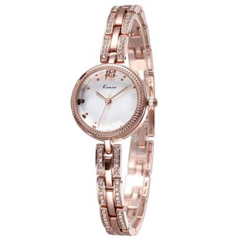 CITOLE Fashion Brand KIMIO Crystal Rhinestones Women Dress Watches Luxury Rose Gold Quartz Wristwatch (gold white)  