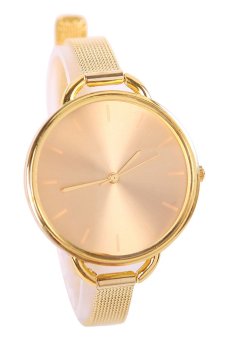 Cocotina Fashion Wanita Jam Tangan Stainless Steel Kuarsa Sejalan Gelang (Emas)  