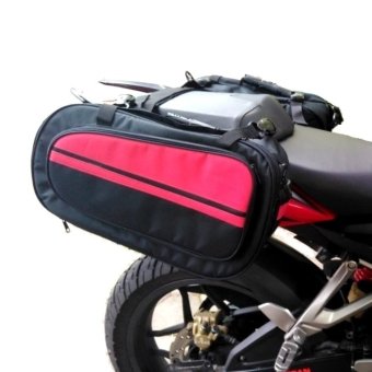 Gambar Cosh Sidebag Tas Samping Motor Oval Hardcase   Stripping Merah