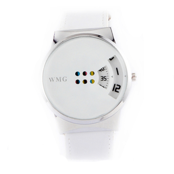 Gambar Creative Hollow Out Dial Wristwatch Women  s Fashion Dual Time Display Wrist Watch White  