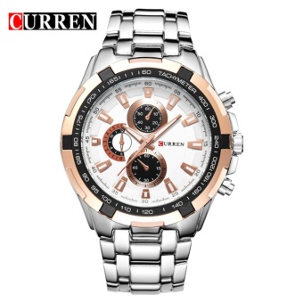 CURREN Top Brand Men Waterproof Wristwatches Stainless Steel Analog Quartz business Watch 8023 - intl  