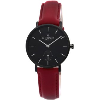 Gambar CX1003 A4   Jam Tangan Wanita   Strap Kulit   Black Red