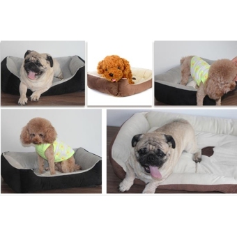 Harga Dapat Dilepas Anak Anjing Kandang Anjing Kucing Pet Kasur Bantal Selimut Rumah L (Coklat