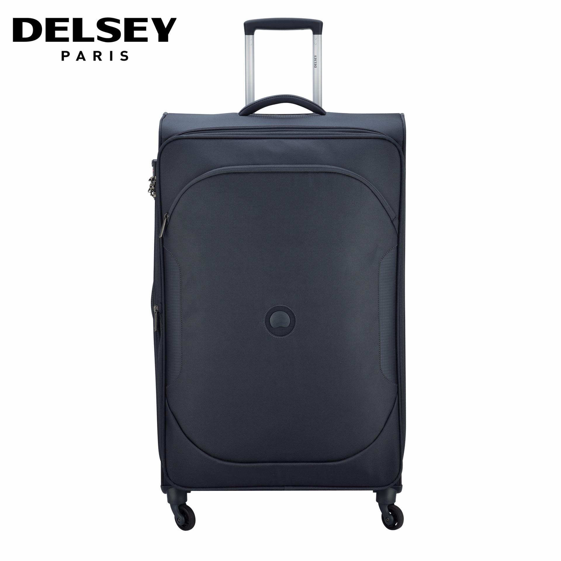 Delsey U-Lite Classic 2 Tas Koper Travel 79cm Large Roda 4 Soft Case Trolley - Antrasit / Abu-abu Gelap  \