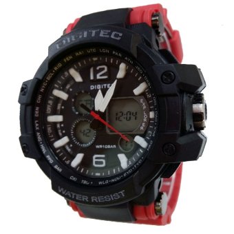 Gambar Digitec Dual Time   Jam tangan Olahraga Pria   Rubber Strap   DG2078 BR