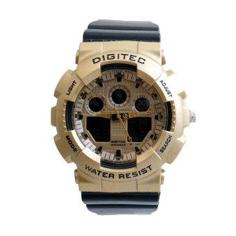 Gambar Digitec   Jam Tangan Pria   DG 2082 T Gold Tali Hitam   Karet