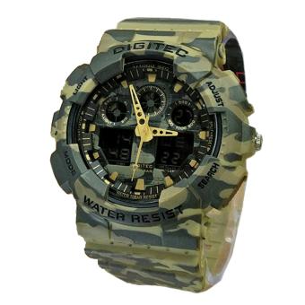 Gambar Digitec Jam Tangan Pria Original Dual Time Multi Fungsi   Bonus Batrai   DG2011 Army