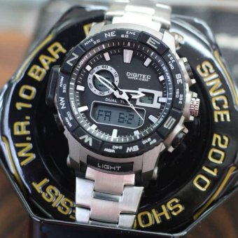 Gambar Digitec   Jam Tangan Pria Rantai   Dual Time DG69001 NS