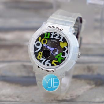 Gambar Digitec Jam Tangan Wanita DG 3010 T Dual Time Water Resistant   Putih Transparan