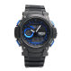 Gambar Digitec Men s   Jam Tangan Pria   DG 3028 Hitam List Biru   Strap Karet   Dual Time