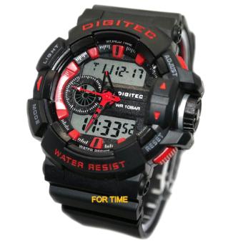 Gambar Digitec Original   D2080T   Jam Tangan Pria   Strap Karet   Hitam merah