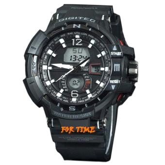 Gambar Digitec Original   DG2066M   Jam Tangan Pria Dual Time   Strap Karet  hitam merah